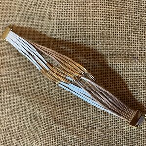 Gold and White Multi-Strand Bracelet